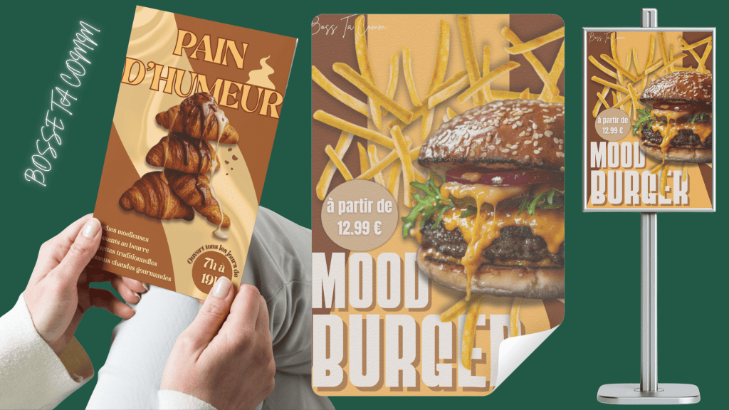Cartes burgers et flyers promotionnels